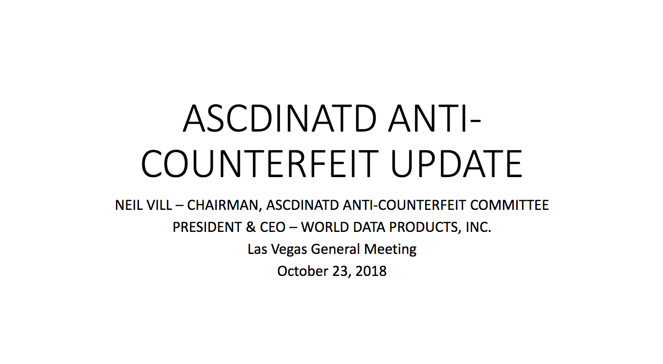 ASCDINATD ANTI-COUNTERFEIT UPDATE